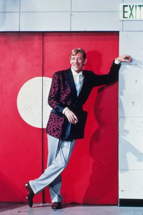 Framed Print : Peter O Toole actor wearing smoking jacket January 1988 leaning at exit door Framed Print : Peter O Toole actor wearing smoking jacket January 1988 leaning at exit door