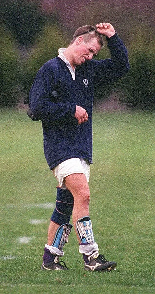 Peter Phillips walking of field after trial for Scottish schoolboy team at Murrayfield