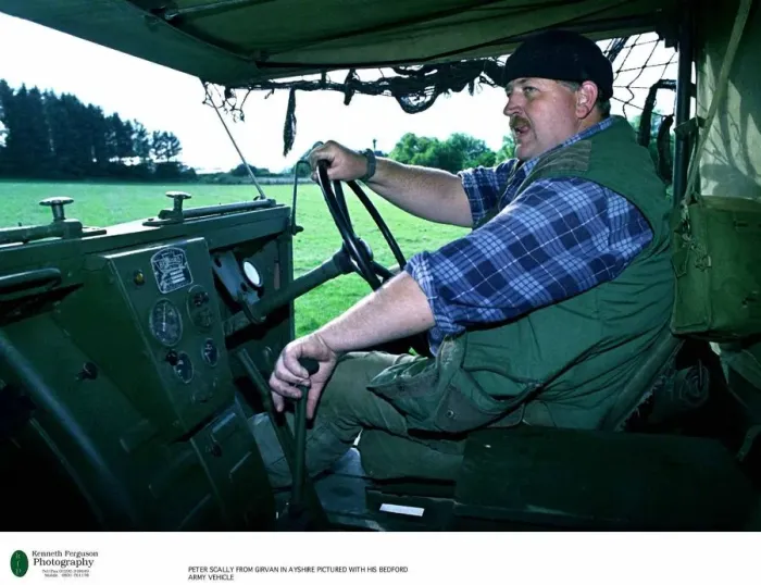 Framed Print : Peter Scally August 1999 driving his Second World War Bedford 15cwt truck
