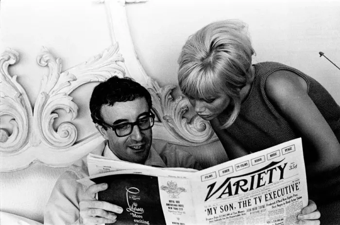 Framed Print : Peter Sellers and Britt Ekland, seen here spending their first quiet weekend at home Framed Print : Peter Sellers and Britt Ekland, seen here spending their first quiet weekend at home