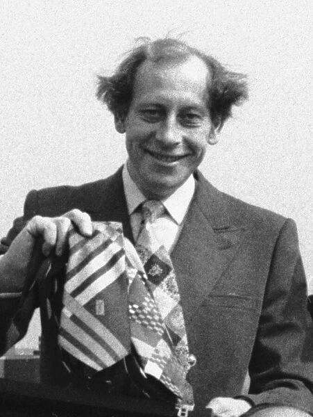 Peter Woods ITN Newscaster seen here at the Tie Wearers Awards for 1974