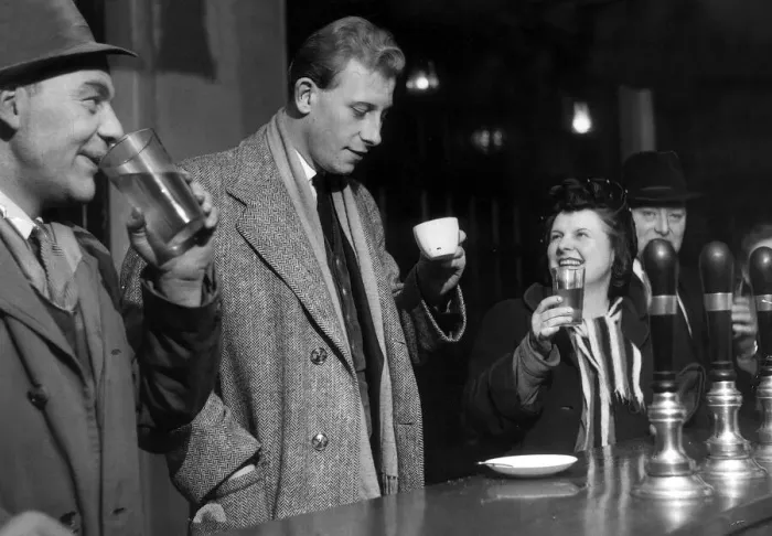 Framed Print : Peter Woods a reporter on the Daily Mirror drinks a cup of coffee in a public house bar Framed Print : Peter Woods a reporter on the Daily Mirror drinks a cup of coffee in a public house bar
