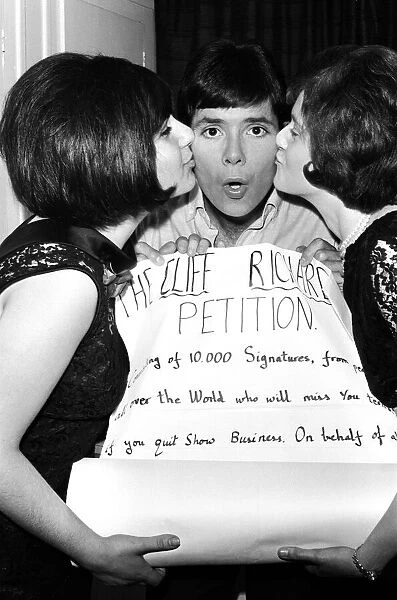 Petition for Cliff Richard. Cliff with Mary Clifford who organised the petition