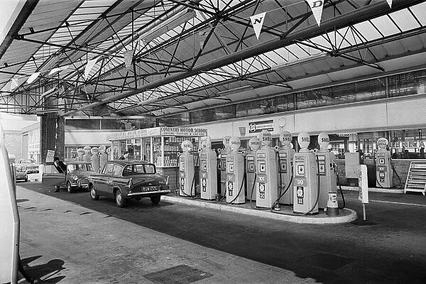 Petrol station. West Midlands. 21st June 1967