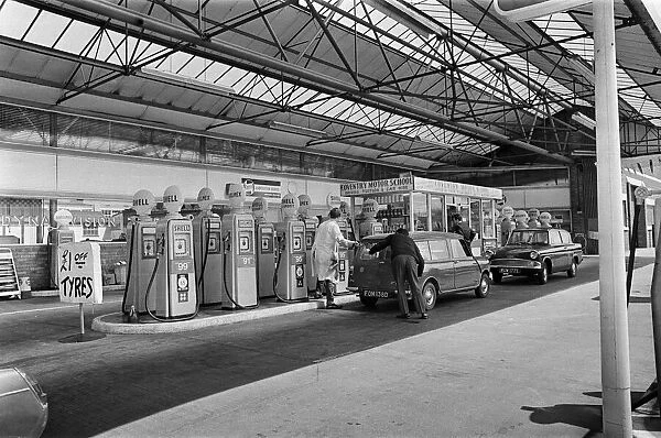Petrol station. West Midlands. 21st June 1967
