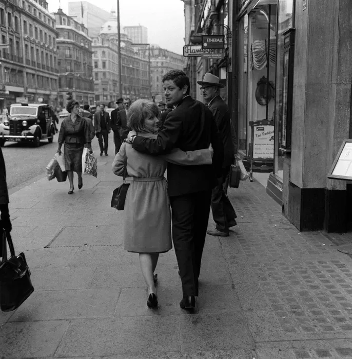 Framed Print : Petula Clark and her husband Claude Wolff go shopping in Regent Street when they were