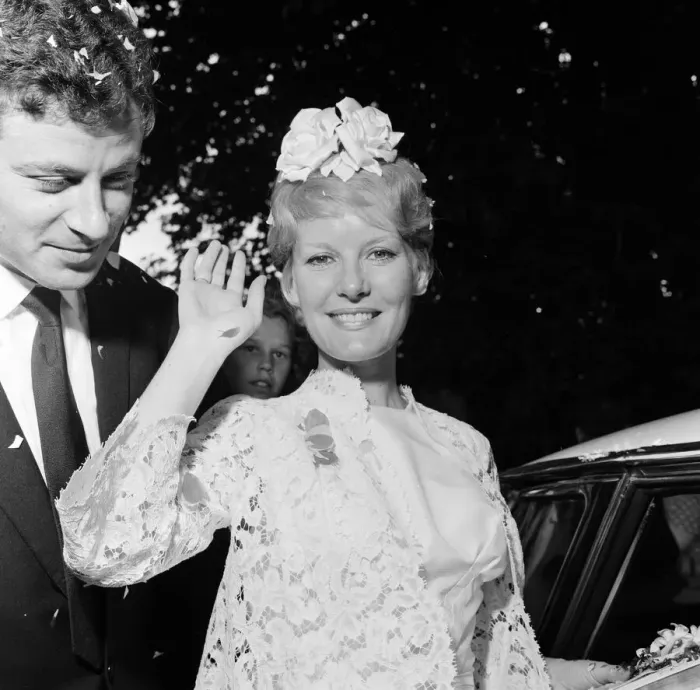 Framed Print : Petula Clark marries Claude Wolff st St Peters Church in Lodsworth, Sussex Framed Print : Petula Clark marries Claude Wolff st St Peters Church in Lodsworth, Sussex