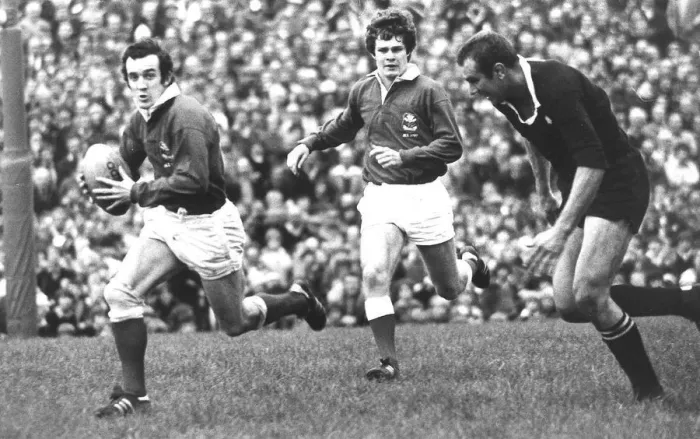Framed Print : Phil Bennett 1980 action shot Llanelli v New Zealand Framed Print : Phil Bennett 1980 action shot Llanelli v New Zealand
