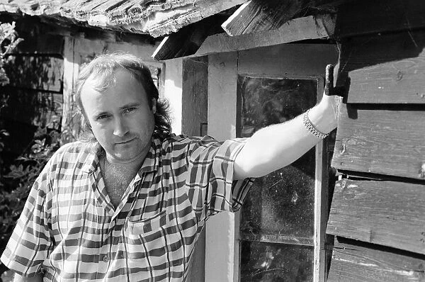 Phil Collins at his studio in Surrey. 28th July 1985