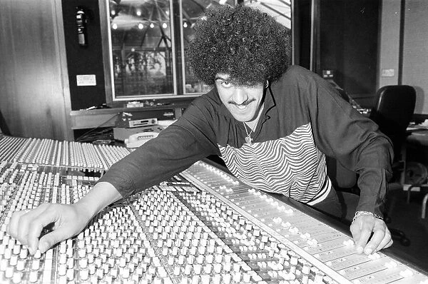 Phil Lynott of Thin Lizzy during a recording session for the groups new album