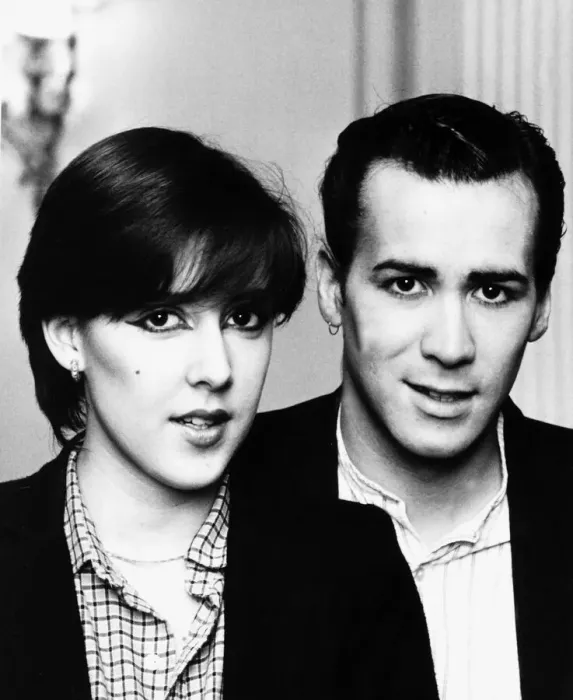 Framed Print : Phil Oakey and Joanne Catherall singers with 1982 British pop group Human League Framed Print : Phil Oakey and Joanne Catherall singers with 1982 British pop group Human League