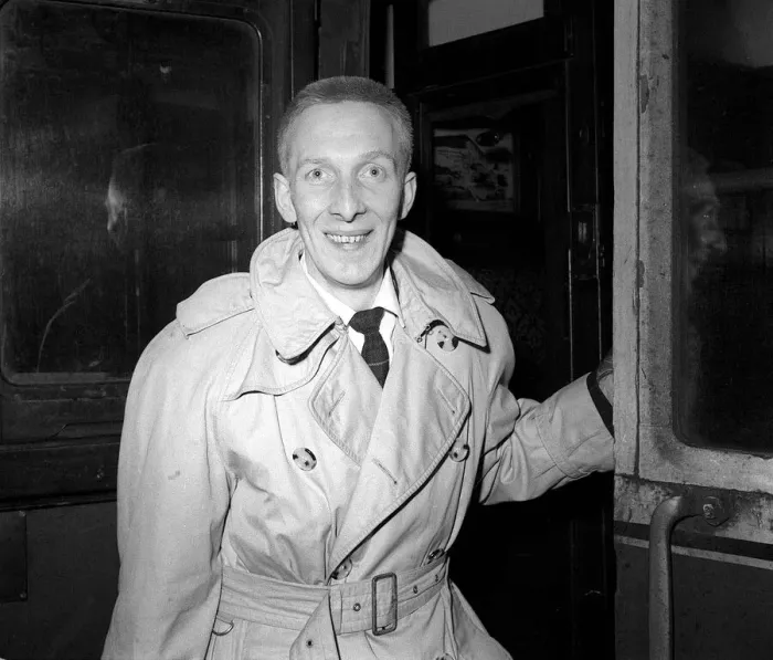 Framed Print : Phil Seaman jazz drummer Feb 1957, on his arrival at Waterloo from Southampton he was Framed Print : Phil Seaman jazz drummer Feb 1957, on his arrival at Waterloo from Southampton he was