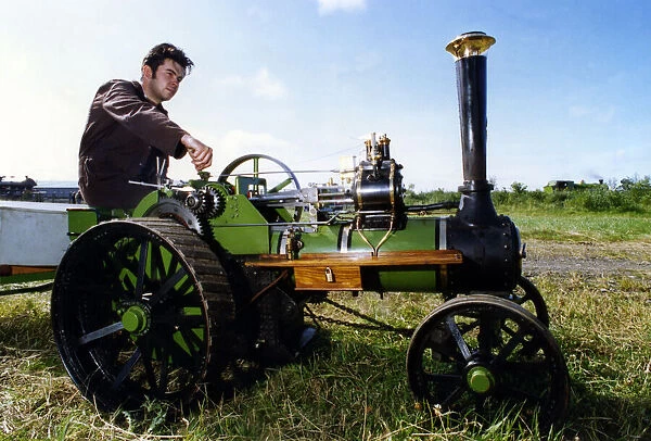 Philip Doran of Newton Aycliffe, with his miniature Burrell traction engine in action