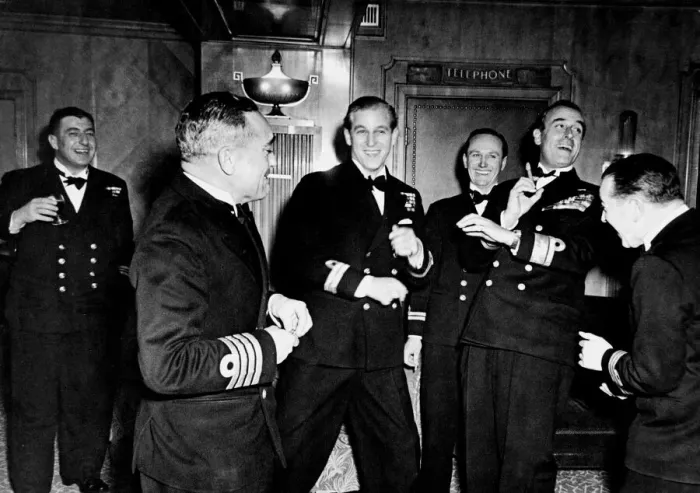 Framed Print : Philip Mountbatten the night before his wedding to the Queen with Naval friends Framed Print : Philip Mountbatten the night before his wedding to the Queen with Naval friends