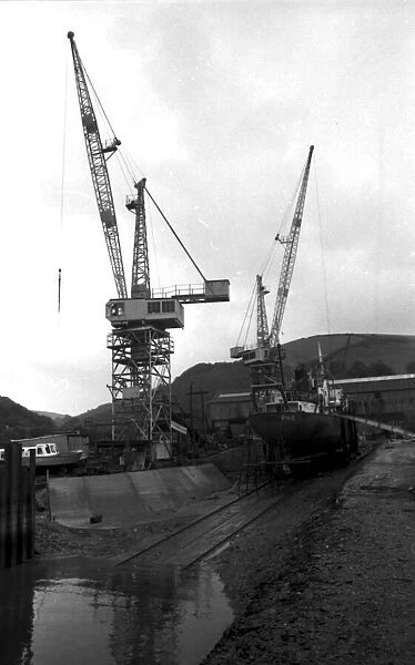 Philip and Son boatyard at Noss on the River Dart in June 1972