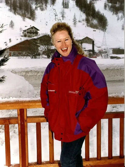 Framed Print : Phillipa Hassell former TVAM presenter who now runs a hotel in Val D Isere France