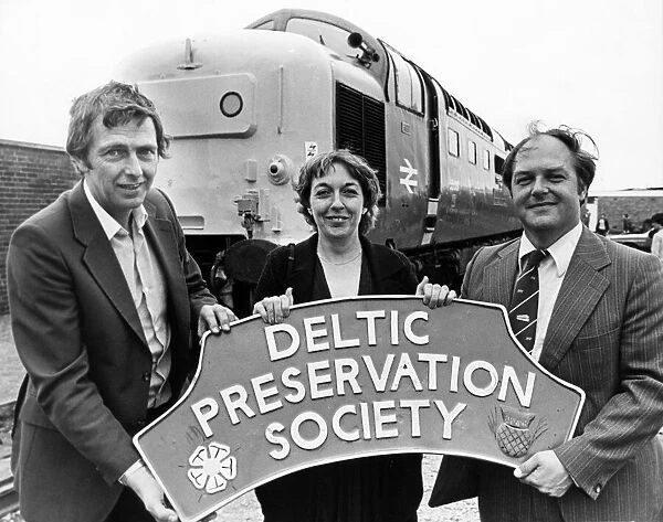 Photo-call to promote new service on Grosmont line. Two 1960s Deltic Locomotives