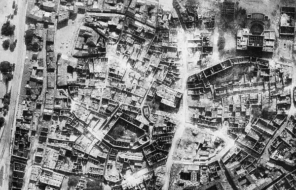 Photo Reconnaissance image of Mainz, Germany reveals the devastation caused by the RAF