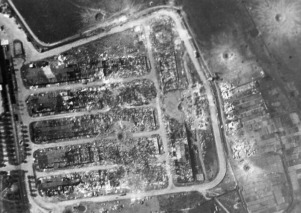 A photo-reconnaissance image taken by No 106 PR Wing RAF showing the remains of the field