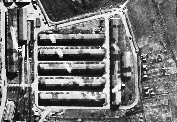 A photo-reconnaissance image taken by No 106 PR Wing RAF of the field air park
