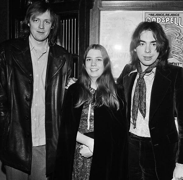 Photo shows from left to right Tim Rice, Sarah Hugill and Andrew Lloyd Webber