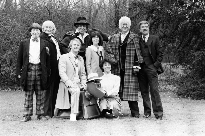 Framed Print : Photocall for special 90 minute Doctor Who episode titled The Five Doctors Framed Print : Photocall for special 90 minute Doctor Who episode titled The Five Doctors