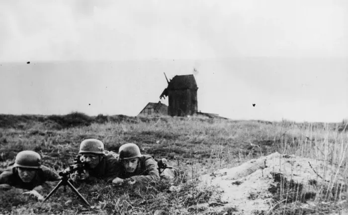 Framed Print : This photograph was taken out of the cameras found on German parachute troops taken Framed Print : This photograph was taken out of the cameras found on German parachute troops taken