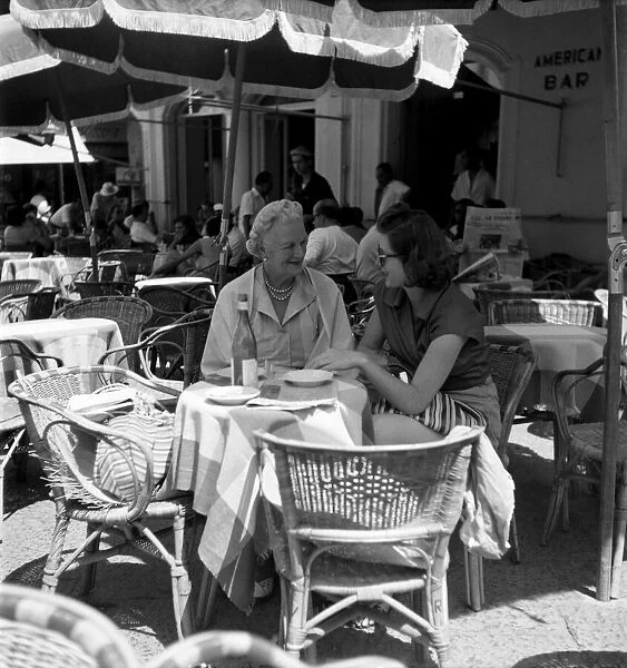 Photographed in Piazza Umbarti, Capri on holiday are Mrs