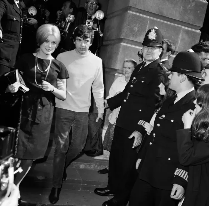 Framed Print : Photographer David Bailey, 27 years old, marries French actress Catherine Deneuve