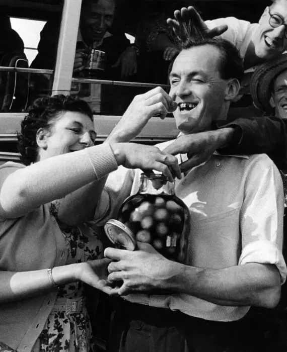 Framed Print : Pickle Onion eating competition Hands came from every where