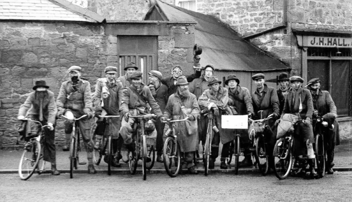 Framed Print : This picture is of some cyclists on a Hobo Run, at Ponteland, in 1951 Framed Print : This picture is of some cyclists on a Hobo Run, at Ponteland, in 1951