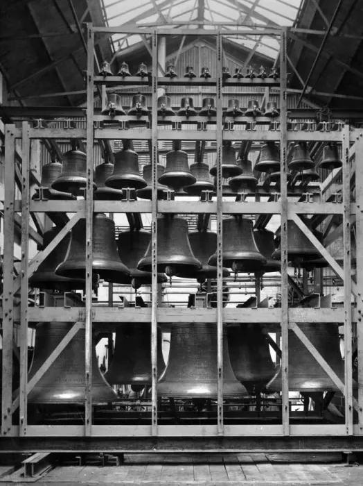 Framed Print : This picture gives a remarkable idea of how the complete carillon looks in its frame Framed Print : This picture gives a remarkable idea of how the complete carillon looks in its frame