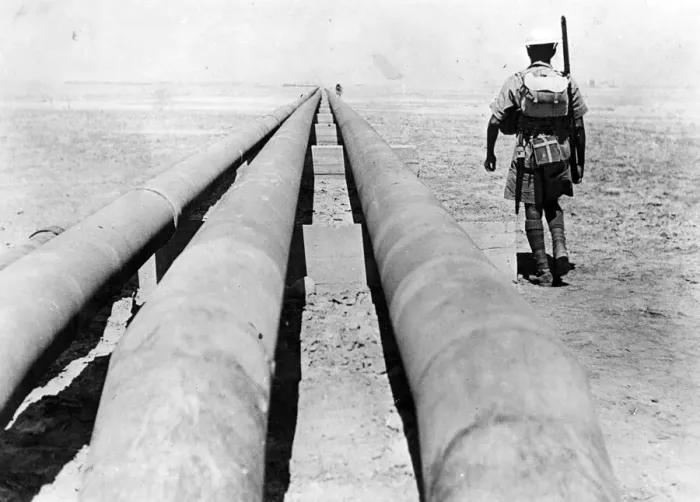 Framed Print : Picture from Iran. Indian riflemen guarding the pipeline across Persia