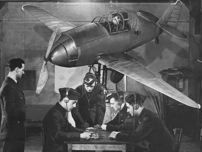 Framed Print : Picture shows cadets of the Wakefield 127 Squadron ATC giving landing instructions Framed Print : Picture shows cadets of the Wakefield 127 Squadron ATC giving landing instructions