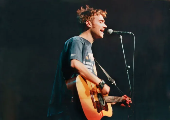 Framed Print : Picture shows Damon Albarn. Blur appeared at the the Cardiff International Framed Print : Picture shows Damon Albarn. Blur appeared at the the Cardiff International