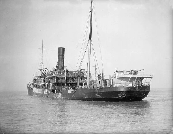 Picture shows The Domala, an Italian Liner, after it was bombed off the English coast in