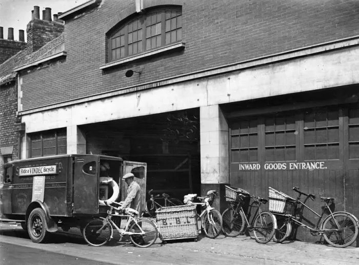 Framed Print : Picture shows a goods warehouse, Hull, Yorkshire, post World War Two
