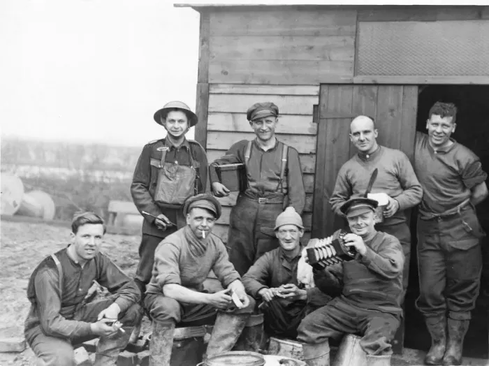 Framed Print : Picture shows a group of soldiers and cadets, old and young, in the Hull Framed Print : Picture shows a group of soldiers and cadets, old and young, in the Hull