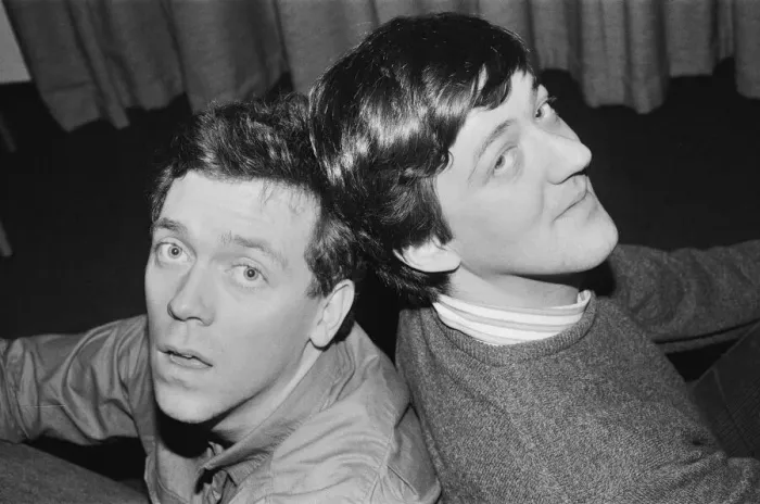 Framed Print : Picture shows Huge Laurie (left) and Stephen Fry (right Framed Print : Picture shows Huge Laurie (left) and Stephen Fry (right