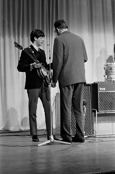 Picture shows Paul McCartney. The Beatles rehearse at The Prince of Wales Theatre