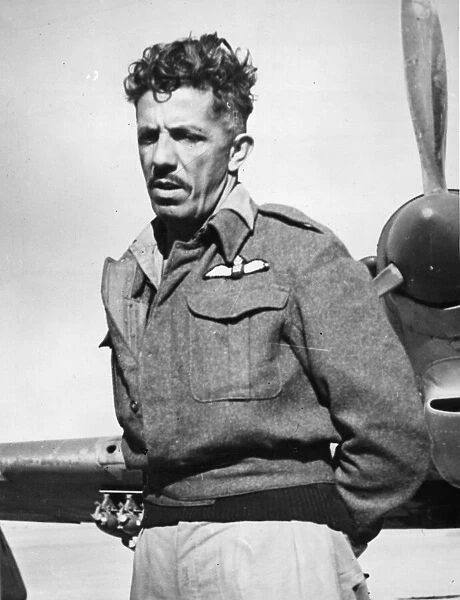 Picture shows a Polish Pilot with the RAF - in the Western Desert