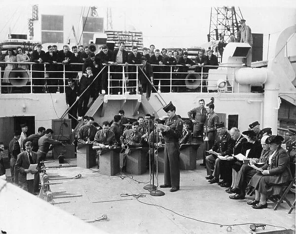 Picture shows a service on board a hospital ship in Southampton. The Solent
