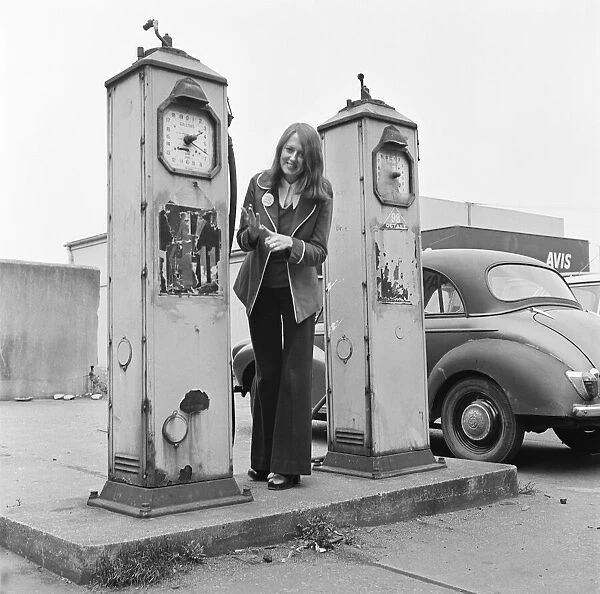 Picture shows some vintage petrol pumps in the Teesside area of England