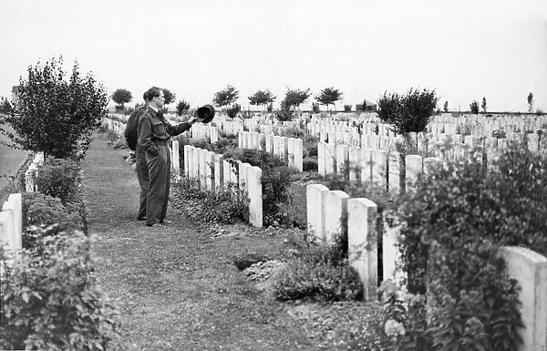 Picture shows a World War One cemetery at Pozieres, France