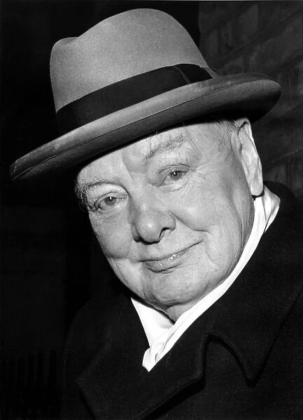 A picture of Sir Winston Churchill, as he leaves his Hyde Park Gate home for his drive to