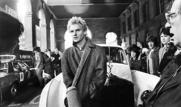 : A picture of Sting (Gordon Sumner) of The Police at Newcastle Central Station in 1980 : A picture of Sting (Gordon Sumner) of The Police at Newcastle Central Station in 1980