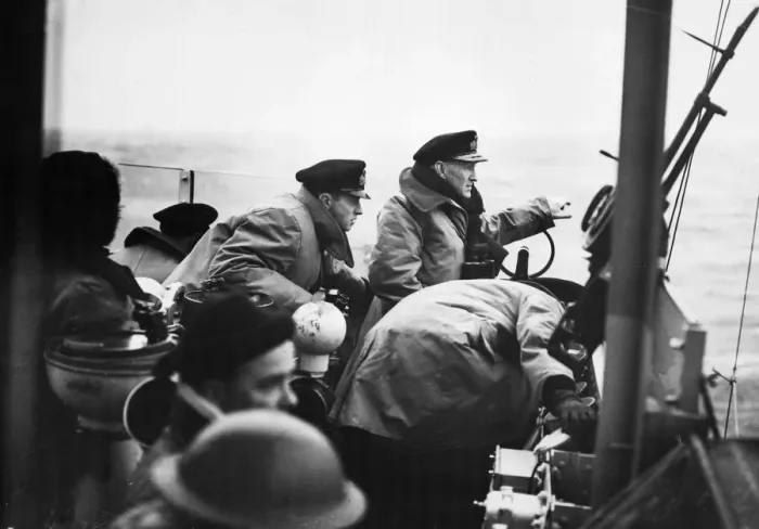 Framed Print : Picture taken on board the British Escort carrier Campania during a recent British convoy Framed Print : Picture taken on board the British Escort carrier Campania during a recent British convoy