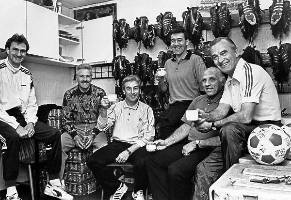 Picture taken in the famous boot room at Anfield showing caretaker manager Ronnie Moran
