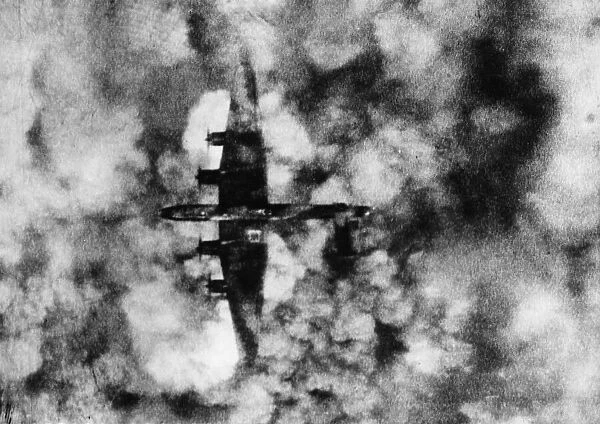 Picture taken during an RAF Bomber Command great attack on the German lines in France