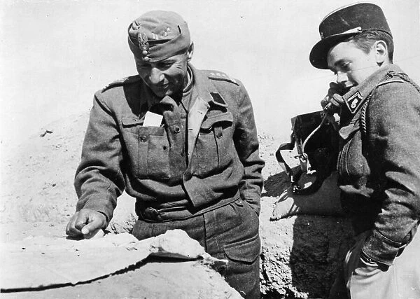 Picture taken on the Western Desert of Egypt. Polish Officer who is 2nd in command